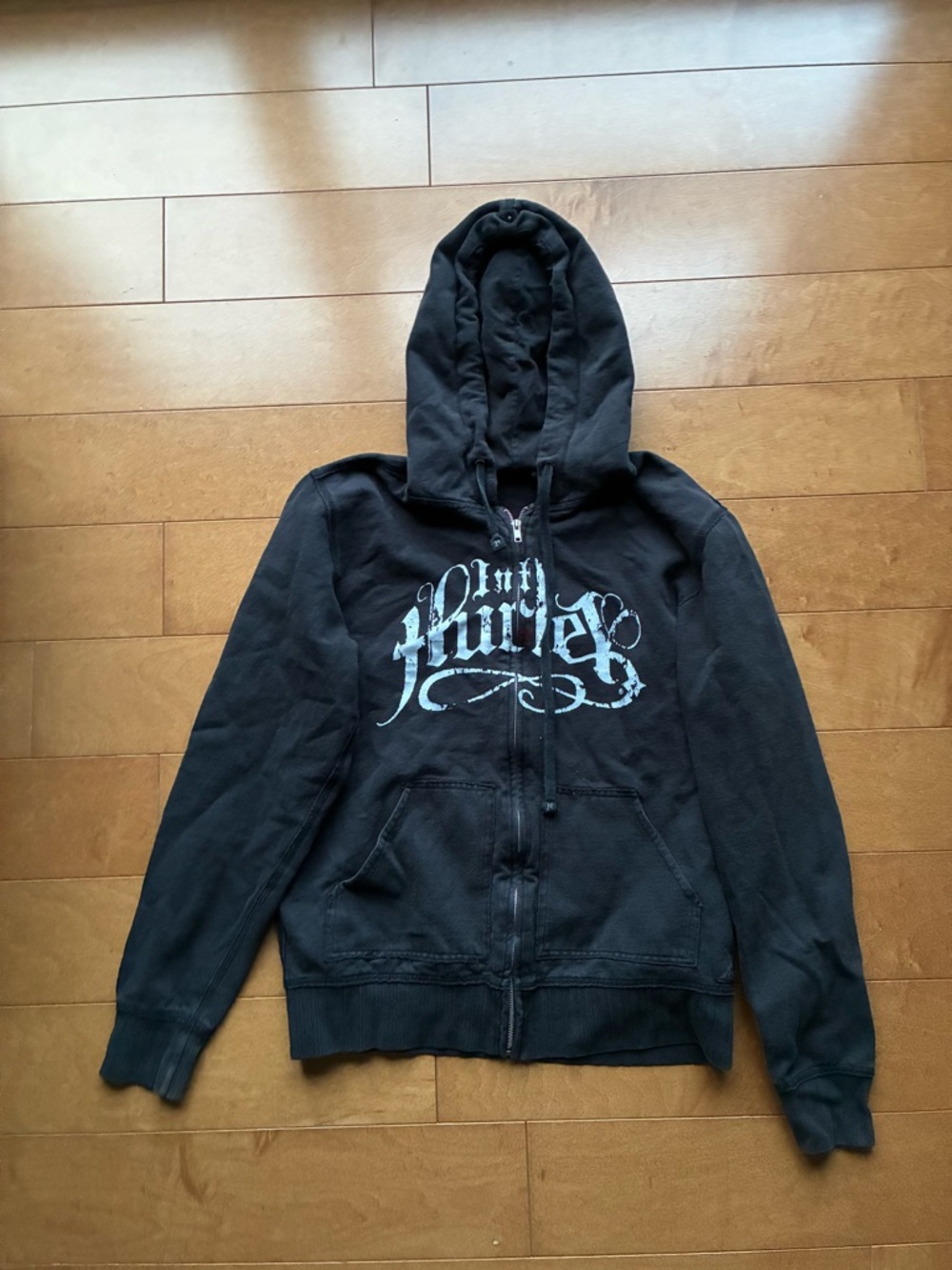 Y2K Black Hurley Zip-Up Hoodie with Graphic Logo